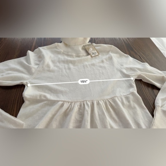Sonoma Life-style sweater size Large ivory‎ turtleneck button neck & sleeve NWT - Picture 13 of 16